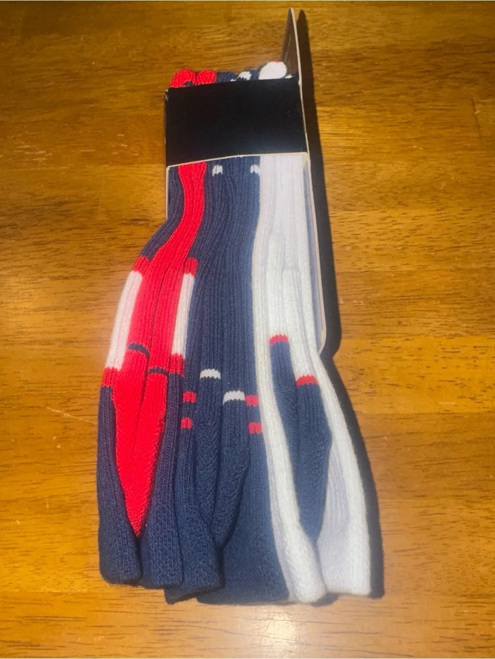 Under Armour Phenom 3 Pair Crew Socks Large Red White Blue Men’s New With Tags